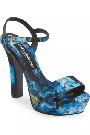Keira Floral Ankle Strap Platform Sandal