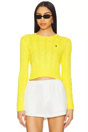 Cable-knit Cotton Cropped Sweater