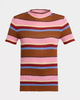 Palazzo Rib Striped Top