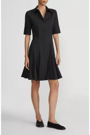 Godet Pleat Shirtdress