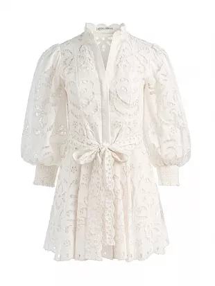 Lucy Embroidered Long Sleeve Minidress