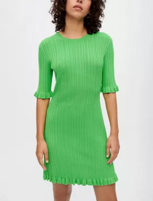 Rochasse Ribbed Woven Mini Dress