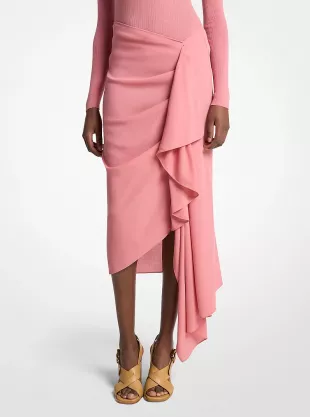 Wool Crepe Cascade Skirt