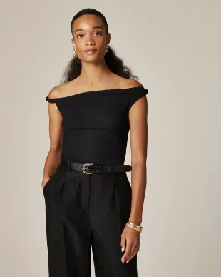 Off-the-shoulder Twist Tank top in matte jersey