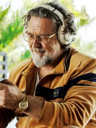 The Get Out 2026 Russell Crowe Brown Track Jacket