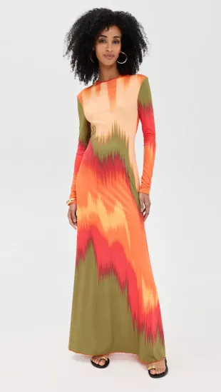 Sam Dress in Green Colourflow