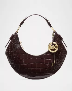 s Koa Croc-Embossed Leather Shoulder Bag