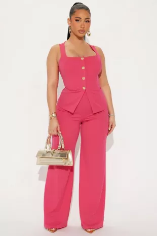 Ready For Business Office Vest Wide Leg Pant Set