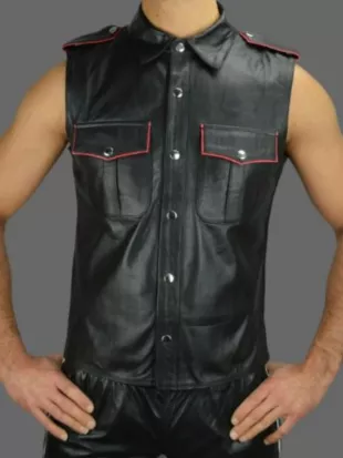 Michael Bolwaire All The Queens Men S05 Black Leather Shirt