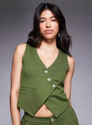 Jersey Twill Asymmetric Vest Top