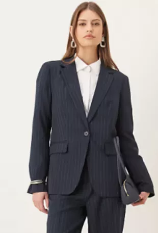 Vila tailored blazer co ord in navy pinstripe