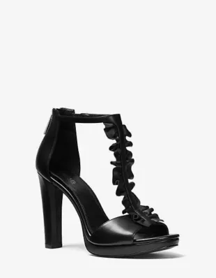Bella Ruffled Leather Sandal