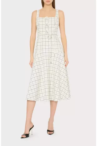Mira Plaid Midi Dress
