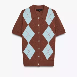 Diamond Knit Polo Top