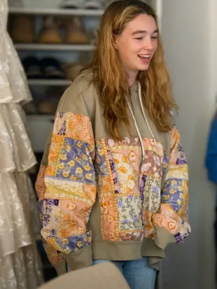 Baylen Out Loud S03 Baylen Dupree Floral Patchwork Hoodie