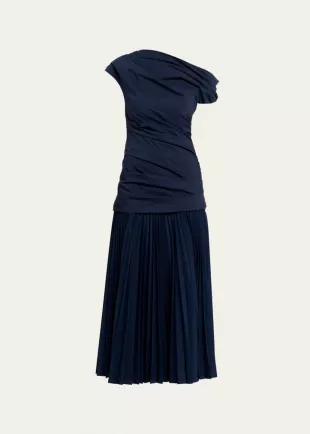 Ammalie Mixed-Media Midi Dress