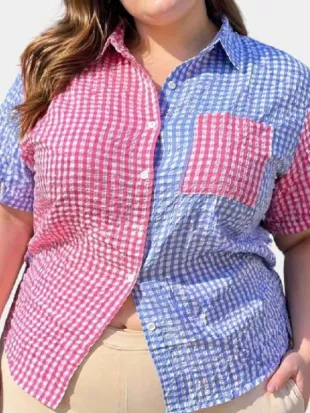 Farmer Wants a Wife AU S16 Colorblock Check Shirt