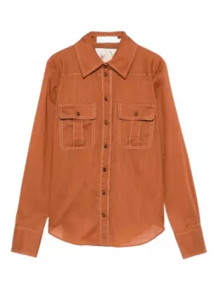 Farmer Wants a Wife AU S16 Brown Chest-Pocket Shirt