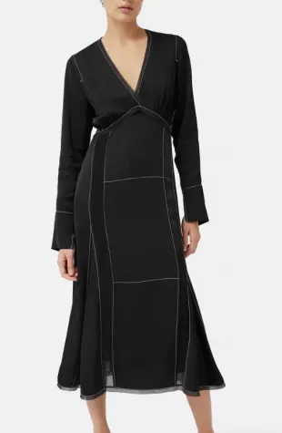 Contrast Stitch Viscose Dress