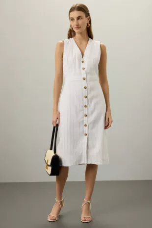 Button Front Pencil Dress