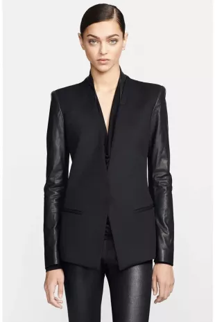 Crux Leather Sleeve Jacket