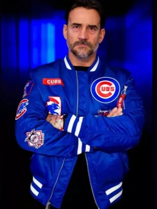 CM Punk Chicago Cubs Blue Jacket