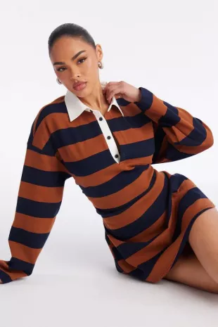 Sandra Striped Long Sleeve Mini Dress