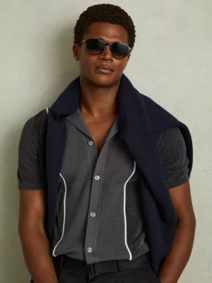 Meastro Hybrid Velour Cuban Collar Shirt