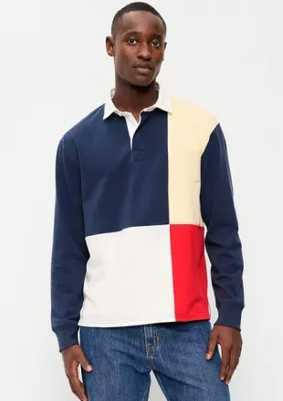 Color-Block Rugby Polo