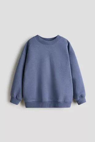 Dusty Blue Oversized Brushed Inside Sweater