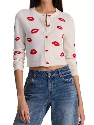 Tamra Judge The Real Housewives of Orange County Lip Print Cardigan