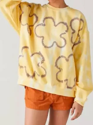Abbott Elementary Quinta Brunson Yellow Floral Sweatshirt