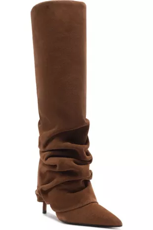 Mikki Up Cloak Pointed Toe Knee High Boot