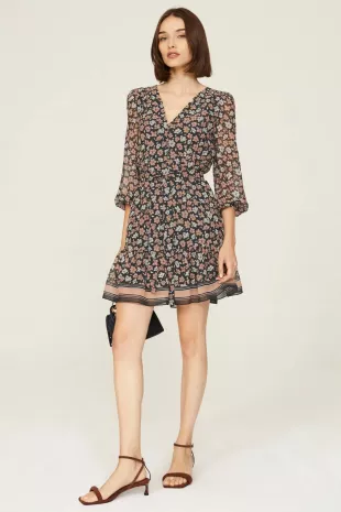 Floral V Neck Dress