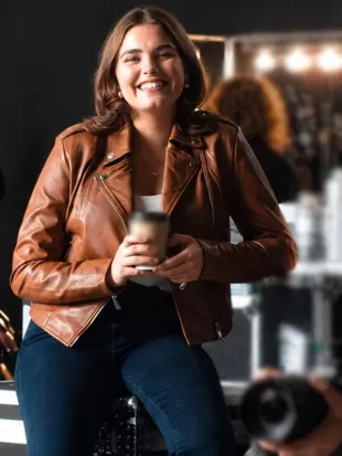 Off Campus S01 Hannah Wells Brown Leather Jacket
