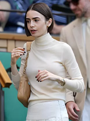 Wimbledon Championships 2026 Lily Collins Turtleneck Sweater
