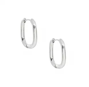 Fiona Silver Oval Hoop Earrings