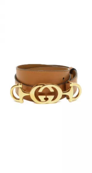 Gucci Tan Leather Zumi Belt 80CM