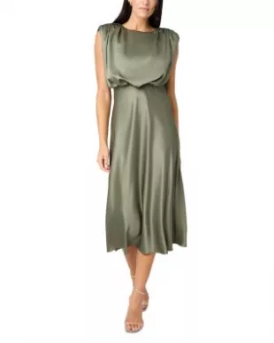 Flora Satin Midi Dress