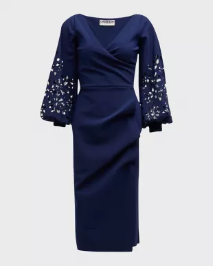 Gallilia Cutout Ruffle Sheath Midi Dress