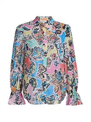 Lacey Rainbow Oasis Long Sleeve Blouse