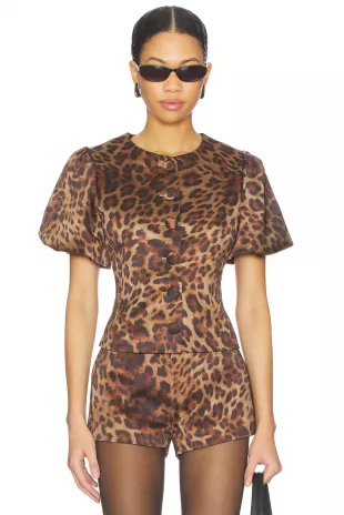 Poppy Bubble Sleeve Blouse Top