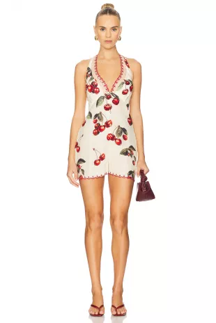 Button Front Halter Playsuit