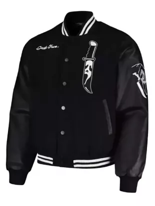 Ghost Flame Leather Bomber Jacket