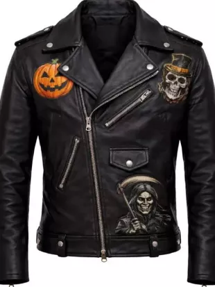 Halloween Grim Reaper Biker Jacket