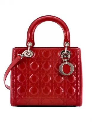 Lady Dior Bag Cannage Quilt Patent Bag