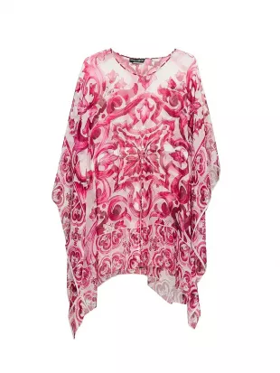 Maiolica Silk Chiffon Caftan