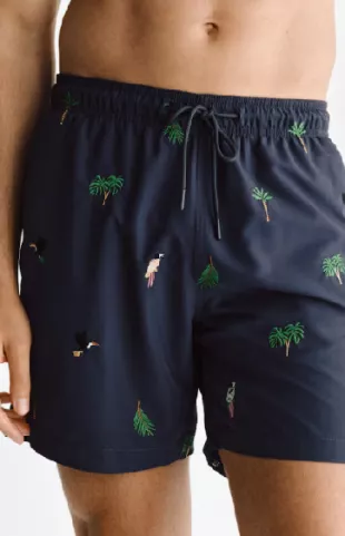 Patterned swim shorts