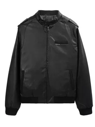 The Bear S05 Ebon Moss-Bachrach Black Leather Jacket