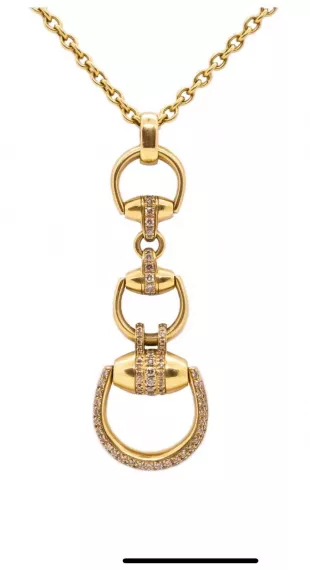 Horsebit 18K Yellow Gold Chain Necklace